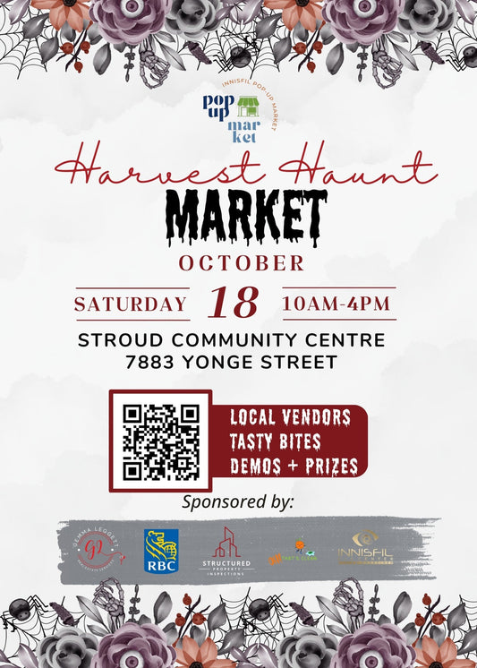Join us at the Harvest Haunt Market in Innisfil on October 18th!